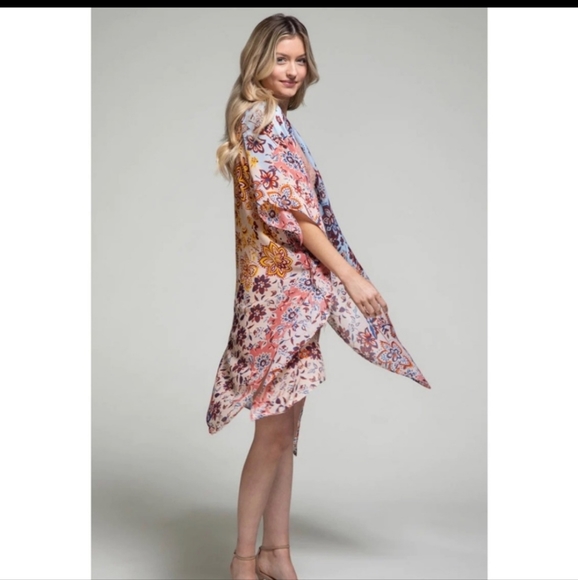 New floral ethnic kimono cover up - Picture 4 of 5